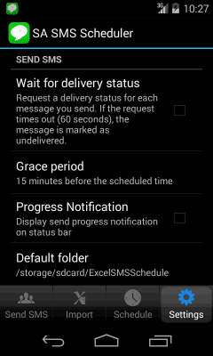 Screenshot of the application SA SMS Scheduler Lite - #6