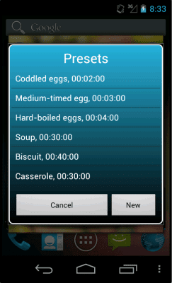Screenshot of the application Kitchen timer - #3