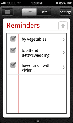 Screenshot of the application Espier Reminders - #1