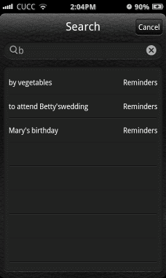 Screenshot of the application Espier Reminders - #2
