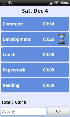 Screenshot of the application Time Tracker - #2