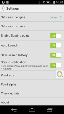 Screenshot of the application Search Now - #6