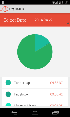 Screenshot of the application LifetiMER - #3