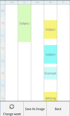Screenshot of the application TimeTable Lite - #2