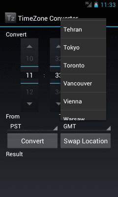 Screenshot of the application Saranomy TimeZone Converter - #2
