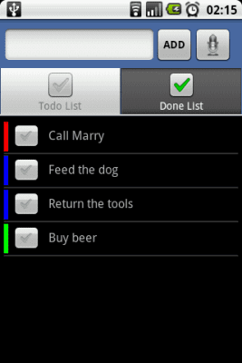 Screenshot of the application ToDo Tasks - #1