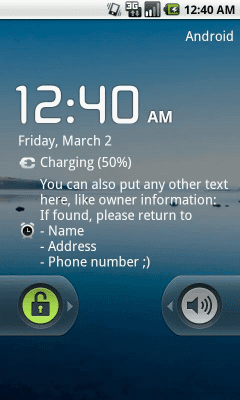 Screenshot of the application Lockscreen Calendar - #3