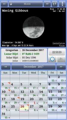 Screenshot of the application Sun & Moon Calendar - #7