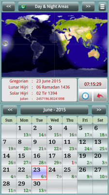 Screenshot of the application Sun & Moon Calendar - #17
