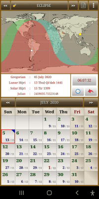 Screenshot of the application Sun & Moon Calendar - #18