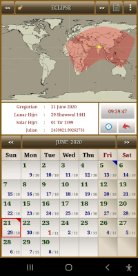 Screenshot of the application Sun & Moon Calendar - #19