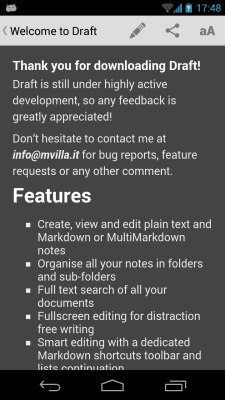 Screenshot of the application Draft - #3