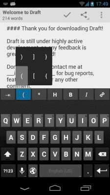 Screenshot of the application Draft - #4