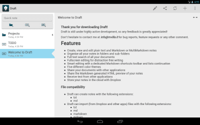 Screenshot of the application Draft - #7