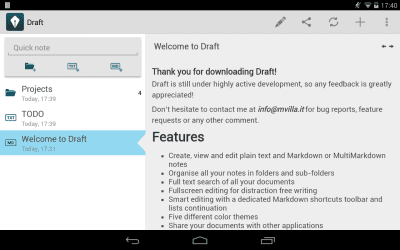 Screenshot of the application Draft - #9
