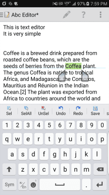 Screenshot of the application My Text Editor - #3