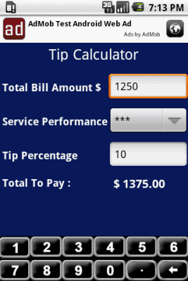 Screenshot of the application Fitzgerald Tip Calculator - #1