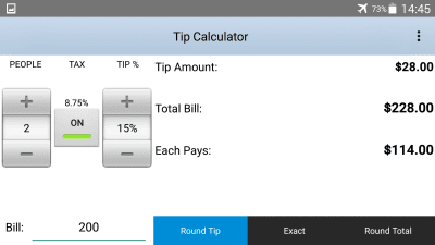 Screenshot of the application Tip Calculator from Hide Apps - #6