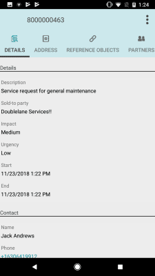 Screenshot of the application SAP CRM Service Manager - #3