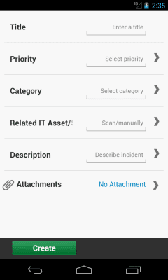 Screenshot of the application SAP IT Incident Management - #4