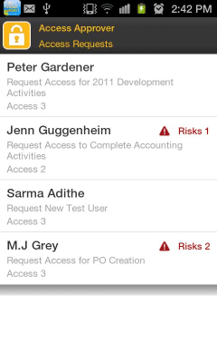Screenshot of the application SAP GRC Access Approver - #2