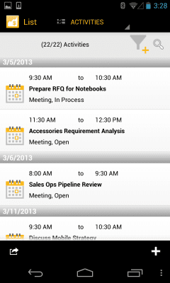 Screenshot of the application SAP Sales Manager - #3