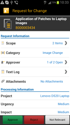 Screenshot of the application SAP IT Change Approval - #2