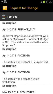 Screenshot of the application SAP IT Change Approval - #3