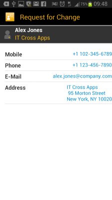Screenshot of the application SAP IT Change Approval - #4