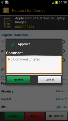 Screenshot of the application SAP IT Change Approval - #5