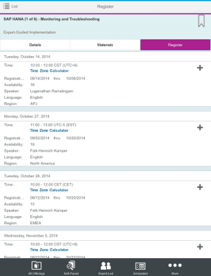 Screenshot of the application SAP Enterprise Support Academy - #5