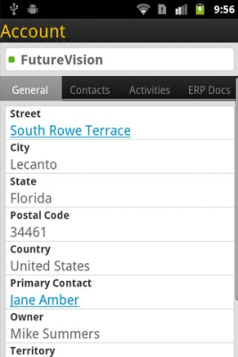 Screenshot of the application SAP Sales OnDemand - #4