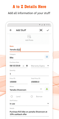 Screenshot of the application My Stuff Organizer - #4