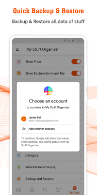 Screenshot of the application My Stuff Organizer - #7