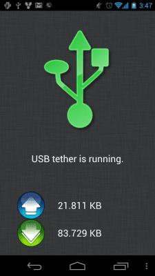 Screenshot of the application ClockworkMod Tether (no root) - #1