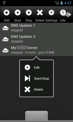 Screenshot of the application DLNA Server - #1