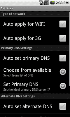 Screenshot of the application DNS Changer - #2