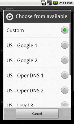 Screenshot of the application DNS Changer - #3