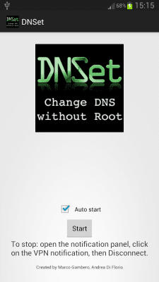 Screenshot of the application DNSet - #1