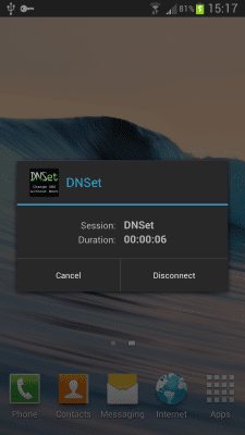 Screenshot of the application DNSet - #3