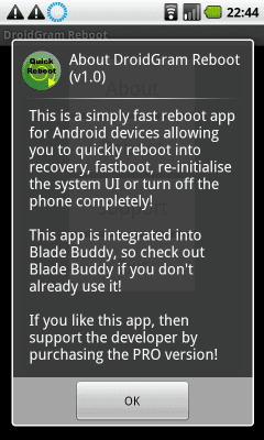 Screenshot of the application Fast Reboot (no ads) - #1