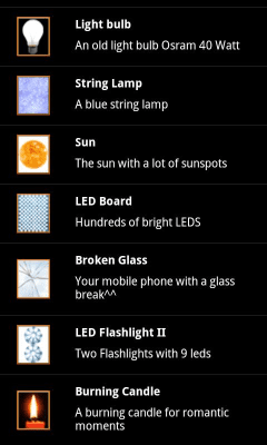 Screenshot of the application Flashlight Gallery - #2