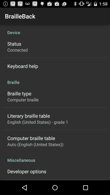 Screenshot of the application BrailleBack - #4