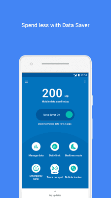 Screenshot of the application Datally: data saving app by Google - #1