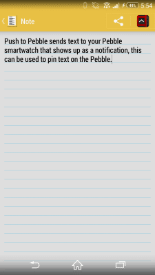 Screenshot of the application Push to Pebble - #1