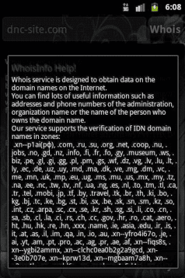 Screenshot of the application WhoisInfo - #6