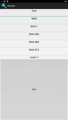 Screenshot of the application GHasher - #3