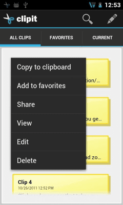 Screenshot of the application ClipIT - Clipboard Manager - #6