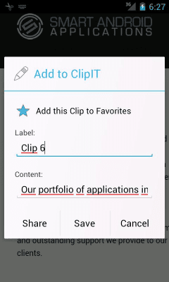 Screenshot of the application ClipIT - Clipboard Manager - #7