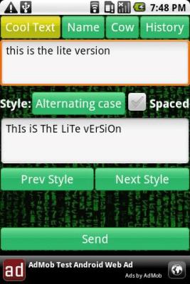 Screenshot of the application Cool Texter & Fonts FREE - #1